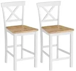 HOMCOM Barhocker 2er Set Barstuhl K&uuml;chenst&uuml;hle mit R&uuml;ckenlehne und...