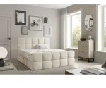 Boxspringbett Schlafzimmerbett SATINE PREMIUM 120x200cm Stoff Coral Creme -...