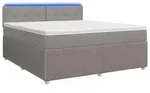 vidaXL Boxspringbett mit Matratze Taupe 180 x 200 cm Stoff - Taupe