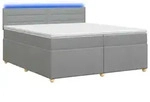 vidaXL Boxspringbett mit Matratze Hellgrau 200 x 200 cm Stoff - Hellgrau
