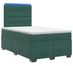 vidaXL Boxspringbett mit Matratze Dunkelgr&uuml;n 120 x 190 cm Samt - Gr&uuml;n