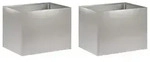 vidaXL Garten-Pflanzgef&auml;&szlig; 2 stk. Silber 40 x 30 x 30 cm Edelstahl - Silber