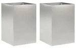 vidaXL Garten-Pflanzgef&auml;&szlig; 2 stk. Silber 50 x 50 x 75 cm Edelstahl - Silber