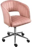 BELIANI B&uuml;rostuhl Rosa Samtstoff mit Armlehnen H&ouml;henverstellbar Rollbar...