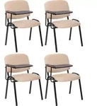 CLP 4er Set Stuhl Ken mit Klapptisch Stoff-Bezug creme - Creme