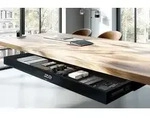 Flache Untertisch‐Schublade 758 mm | Robuste Kunststoff‐Schublade mit