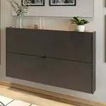 Flurschrank Schuhschrank 140cm in grau mit Eiche ABERDEEN-01 ideal f&uuml;r schmale...