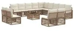 vidaXL Gartensofa-set 14 stk. Beige Poly-Rattan - Beige