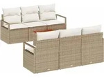 vidaXL Gartensofa-set 7 stk. Beige Poly-Rattan - Beige