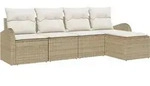 vidaXL Gartensofa-set Beige Poly-Rattan - Beige