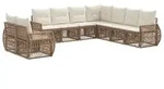 vidaXL Gartensofa-set 9 stk. Beige und Cremewei&szlig; Poly-Rattan - Beige