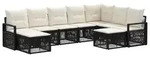 vidaXL Gartensofa-set 9 stk. Schwarz Poly-Rattan - Schwarz