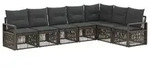 vidaXL Gartensofa-set 7 stk. Grau Poly-Rattan - Grau
