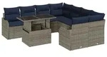 vidaXL Essgruppe 9 stk. Grau - Grau