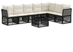 vidaXL Gartensofa-set 8 stk. Schwarz Poly-Rattan - Schwarz
