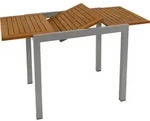 DEGAMO Gartentisch Ausziehtisch VAIL 80/120x70cm, Alu silbergrau + Akazie -...