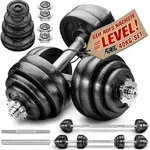RE:SPORT&reg; Hantelset Gusseisen 40 kg Kurzhanteln Langhantel Set Hantel...