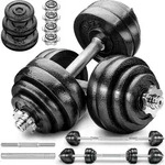 RE:SPORT&reg; Hantelset Gusseisen 60 kg Kurzhanteln Langhantel Set Hantel...