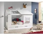 Vipack Baumhaus Bett 90 x 200 cm Liegefl&auml;che und Bettschublade offenes Dach Wei&szlig;