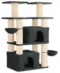 vidaXL Katzennbaum mit Sisal-Kratzs&auml;ulen Dunkelgrau 147 cm 2 stk. - Dunkelgrau