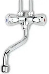 Thermoflow Sp&uuml;ltischarmatur Armatur Qmix10 Niederdruck, 2-Griff - Silber