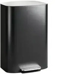HOMCOM M&uuml;lleimer K&uuml;che 50 Liter Treteimer mit Bleib-Offen-Funktion, Schwarz -