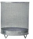 Abfallkorb H600xD500mm 118l Drahtgitter verz.m.4 F&uuml;&szlig;en - Silber