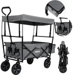 Arebos Bollerwagen mit Dach ECO, Grau, 850 mm, 450 mm, 270 mm, 11 kg - Grau