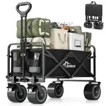 SAMAX Faltbarer Bollerwagen Offroad Camping Edition bis 200 kg - Schwarz / Grau...
