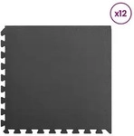vidaXL Pool Bodenschutzmatte 12 stk. Schwarz 4,32 m2 EVA-Schaum