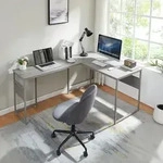 Schreibtisch 'Karlstang' L-f&ouml;rmig Stahlgestell 166 x 120 x 75 cm mit...