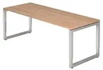 b&uuml;m&ouml; Schreibtisch Serie-R - Gestell: Silber, Nachbildung: Nussbaum, Gr&ouml;&szlig;e: ...
