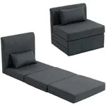 HOMCOM Bodensessel 2-in-1 Klappbar Schlafsofa mit Kordoptik f&uuml;r Wohnzimmer -