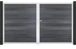 Doppeltor GroJa Solid rechts vormontiert ohne Pfosten Rahmen Aluminium 300 x...