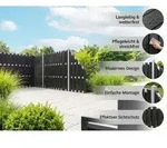 WPC-Sichtschutzzaun CARMENO - 5x Element + 6x Pfosten - Schwarz - Schwarz