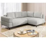 Cardea - Modernes Ecksofa in Bubble-Optik aus weichem Hellgrau Strukturstoff mit