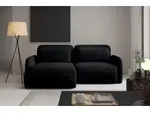 Ecksofa Schlafsofa Sofa SIMONE in Stoff Ambience Schwarz Ottomane Links -...