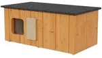 QLS Katzenhaus aus Holz 86x47x37cm mit Vorraum Isoliert Outdoor Teak 11362 -...