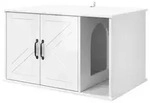 vidaXL Katzenhaus Gl&auml;nzend Wei&szlig; 85 x 55 x 50,5 cm Holzwerkstoff - Wei&szlig;