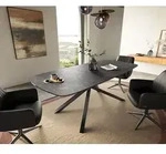 DELIFE Esstisch Edge Boot 180-220x100 cm Keramik Laminam&reg; Nero Greco Anthrazit