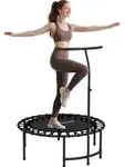 SPORTNOW Fitness Trampolin klappbar &Oslash;102 cm Mini Trampoline mit Haltegriff - Schwarz