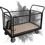 Profi Plattformwagen mit abnehmbaren Gitterw&auml;nden | HxBxT 104x135x67 |...