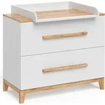 Wickelkommode Vitalispa Malia Wei&szlig;/Artisan 108 x 98 cm mit 2 Schubladen, Model 58352
