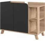Waschbeckenunterschrank Vicco Karen Sonoma/Anthrazit 80 x 65 cm mit 2 T&uuml;ren, Model