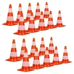 ECD Germany 20 St&uuml;ck Verkehrskegel Pylone 47 cm, Orange-Wei&szlig;,...