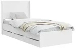 vidaXL Bettgestell mit Stauraum und Kopfteil Wei&szlig; 90 x 200 cm - Wei&szlig;