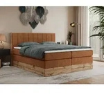 MKS MEBLE King Boxspringbett 160x200 mit Bettkasten Eiche, Polsterbett 160x200...