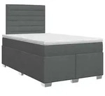 vidaXL Boxspringbett mit Matratze Dunkelgrau 120 x 200 cm Stoff - Dunkelgrau