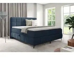 Boxspringbett Schlafzimmerbett SOPHIE 140x200cm Stoff Aragon Marineblau - Blau