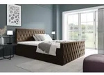 Boxspringbett Schlafzimmerbett ASHER PREMIUM 180x200cm Stoff Fresh Braun - Braun